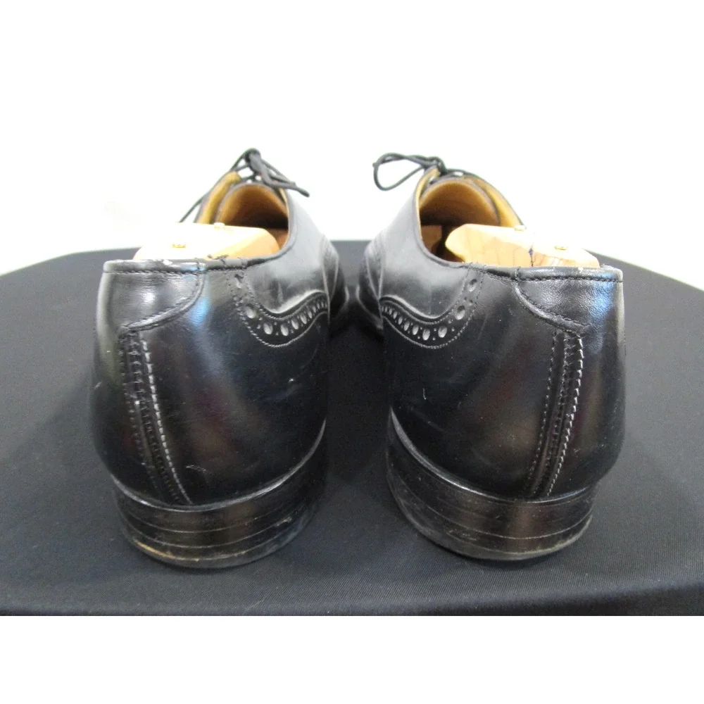 Johnston & Murphy Aristocraft Black Leather Wingtip Oxford Dress Shoes 10.5 E/C